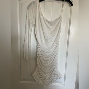 One shoulder ruched dress